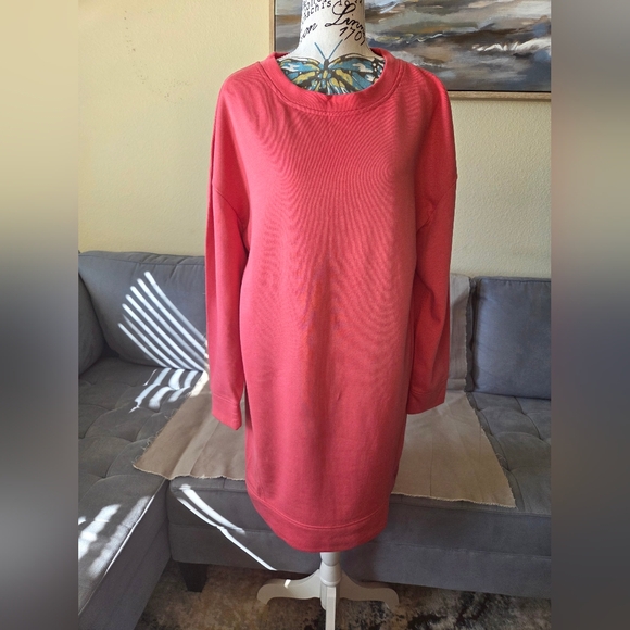 NWOT GAP Sweatshirt Dress - Coral (Peach) - Size S - Picture 2 of 3